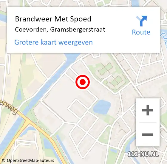 Locatie op kaart van de 112 melding: Brandweer Met Spoed Naar Coevorden, Gramsbergerstraat op 26 januari 2018 03:38