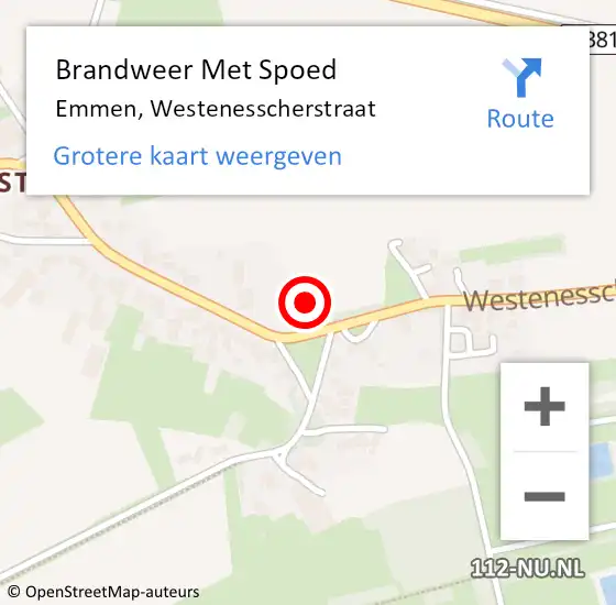 Locatie op kaart van de 112 melding: Brandweer Met Spoed Naar Emmen, Westenesscherstraat op 26 januari 2018 04:31