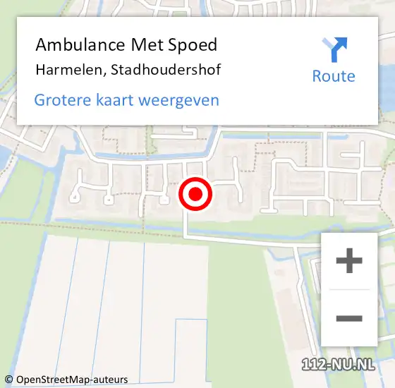 Locatie op kaart van de 112 melding: Ambulance Met Spoed Naar Harmelen, Stadhoudershof op 26 januari 2018 04:46