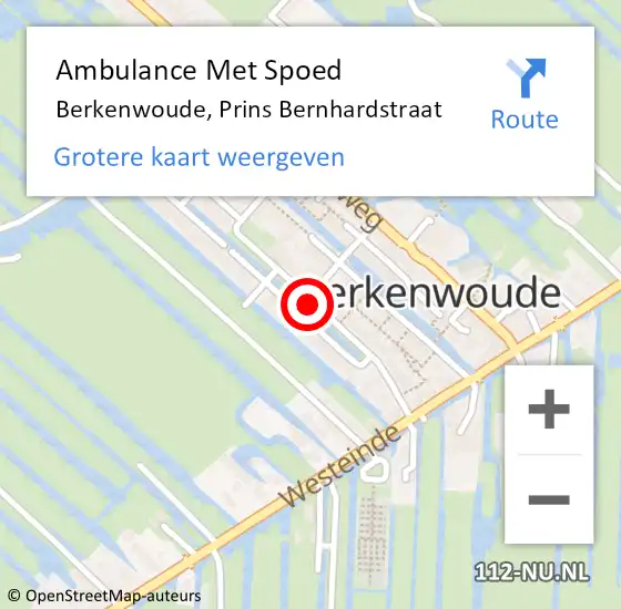 Locatie op kaart van de 112 melding: Ambulance Met Spoed Naar Berkenwoude, Prins Bernhardstraat op 26 januari 2018 05:38