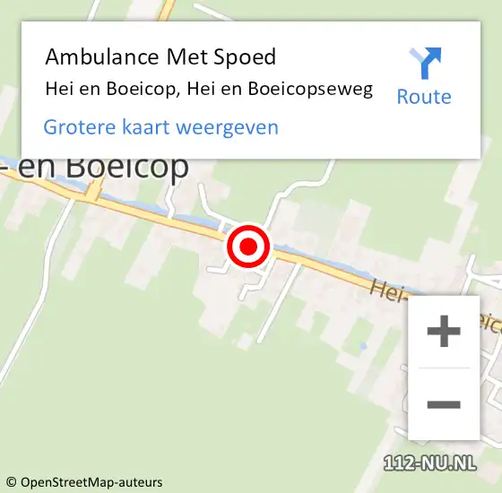 Locatie op kaart van de 112 melding: Ambulance Met Spoed Naar Hei en Boeicop, Hei en Boeicopseweg op 26 januari 2018 06:30