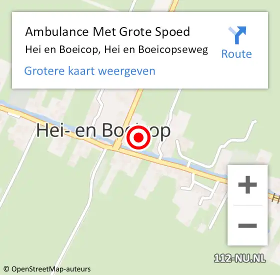 Locatie op kaart van de 112 melding: Ambulance Met Grote Spoed Naar Hei en Boeicop, Hei en Boeicopseweg op 26 januari 2018 06:42