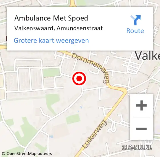 Locatie op kaart van de 112 melding: Ambulance Met Spoed Naar Valkenswaard, Amundsenstraat op 26 januari 2018 06:50