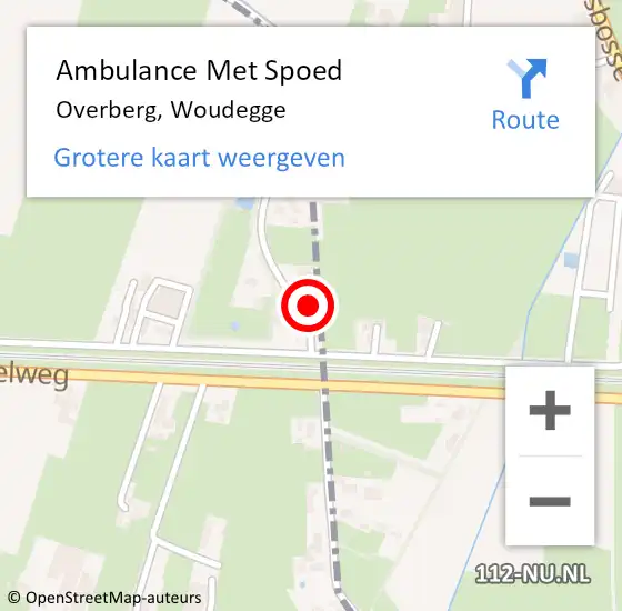 Locatie op kaart van de 112 melding: Ambulance Met Spoed Naar Overberg, Woudegge op 26 januari 2018 07:04