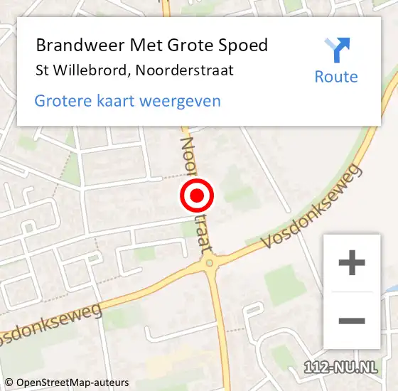 Locatie op kaart van de 112 melding: Brandweer Met Grote Spoed Naar St Willebrord, Noorderstraat op 26 januari 2018 08:05