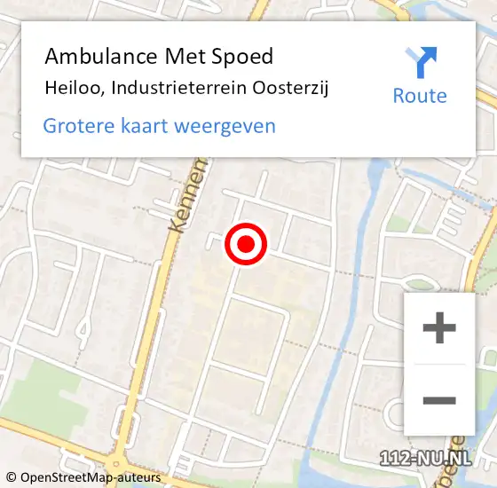 Locatie op kaart van de 112 melding: Ambulance Met Spoed Naar Heiloo, Industrieterrein Oosterzij op 26 januari 2018 08:29