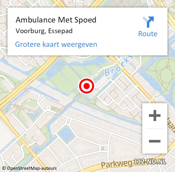 Locatie op kaart van de 112 melding: Ambulance Met Spoed Naar Voorburg, Essepad op 26 januari 2018 09:08