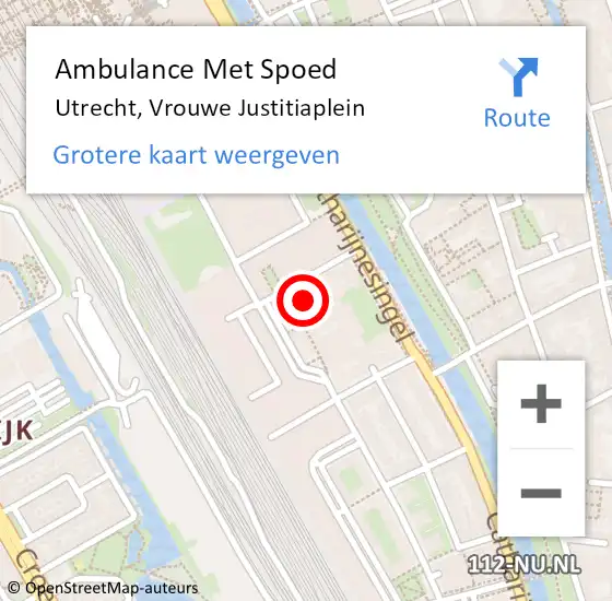 Locatie op kaart van de 112 melding: Ambulance Met Spoed Naar Utrecht, Vrouwe Justitiaplein op 26 januari 2018 09:11
