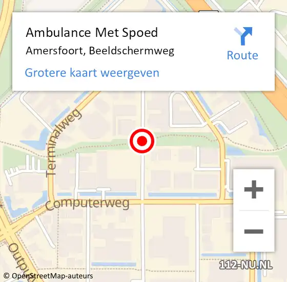 Locatie op kaart van de 112 melding: Ambulance Met Spoed Naar Amersfoort, Beeldschermweg op 26 januari 2018 09:19