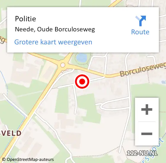 Locatie op kaart van de 112 melding: Politie Neede, Oude Borculoseweg op 26 januari 2018 09:25