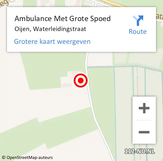 Locatie op kaart van de 112 melding: Ambulance Met Grote Spoed Naar Oijen, Waterleidingstraat op 26 januari 2018 09:49