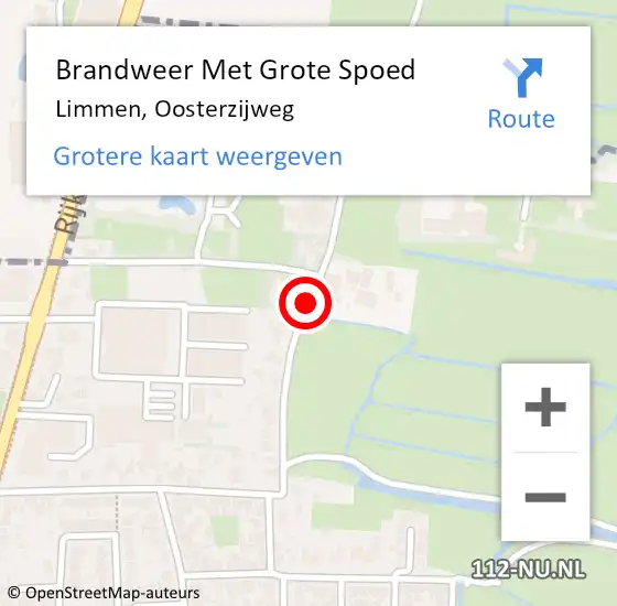 Locatie op kaart van de 112 melding: Brandweer Met Grote Spoed Naar Limmen, Oosterzijweg op 26 januari 2018 11:43