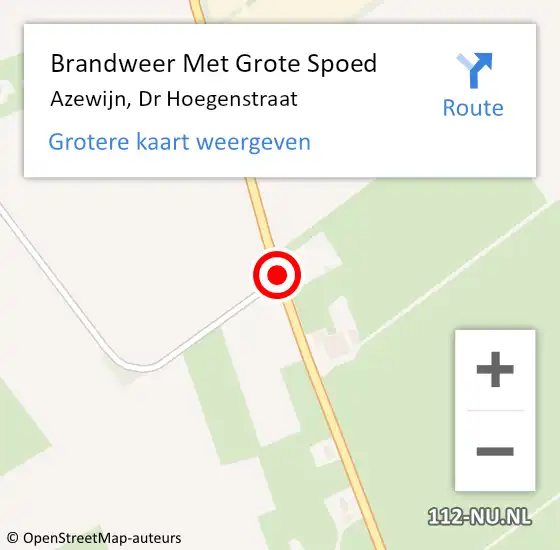 Locatie op kaart van de 112 melding: Brandweer Met Grote Spoed Naar Azewijn, Dr Hoegenstraat op 26 januari 2018 12:27
