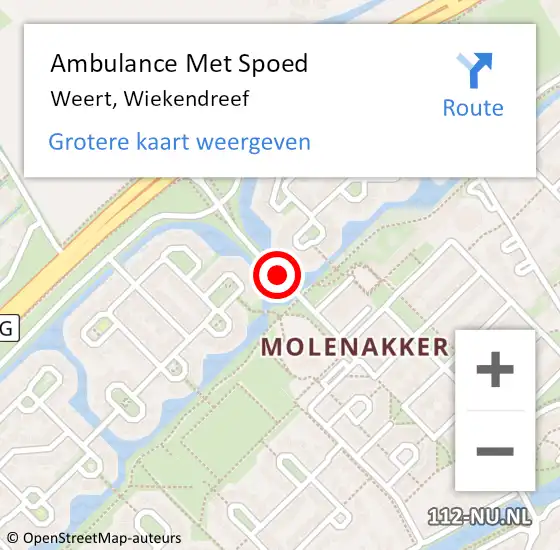 Locatie op kaart van de 112 melding: Ambulance Met Spoed Naar Weert, Wiekendreef op 26 januari 2018 12:58