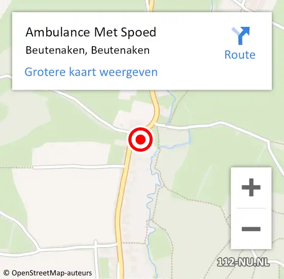 Locatie op kaart van de 112 melding: Ambulance Met Spoed Naar Beutenaken, Beutenaken op 14 februari 2014 11:52
