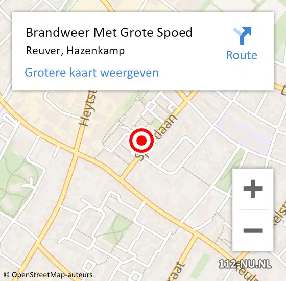 Locatie op kaart van de 112 melding: Brandweer Met Grote Spoed Naar Reuver, Hazenkamp op 26 januari 2018 14:16