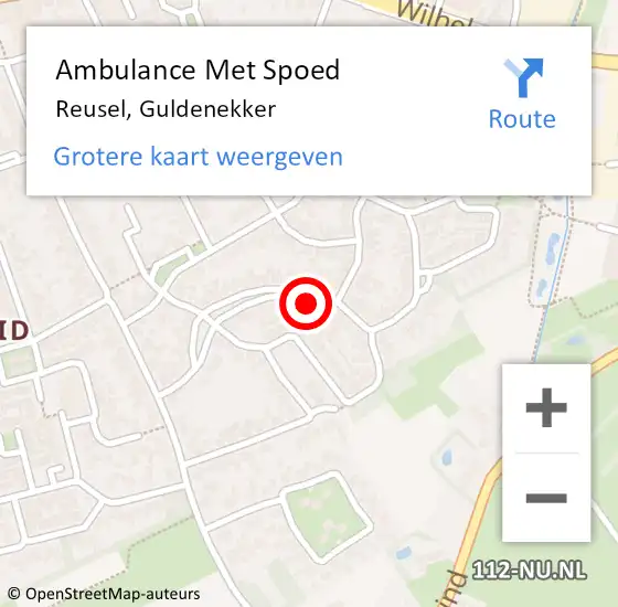 Locatie op kaart van de 112 melding: Ambulance Met Spoed Naar Reusel, Guldenekker op 26 januari 2018 14:30