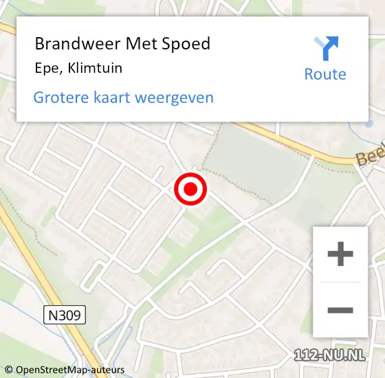 Locatie op kaart van de 112 melding: Brandweer Met Spoed Naar Epe, Klimtuin op 26 januari 2018 14:31