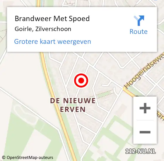 Locatie op kaart van de 112 melding: Brandweer Met Spoed Naar Goirle, Zilverschoon op 26 januari 2018 15:05