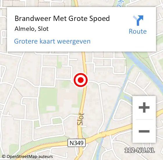 Locatie op kaart van de 112 melding: Brandweer Met Grote Spoed Naar Almelo, Slot op 26 januari 2018 15:17