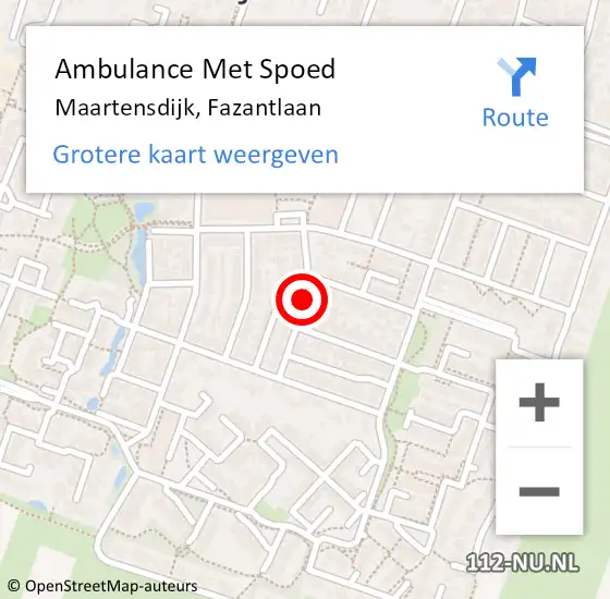 Locatie op kaart van de 112 melding: Ambulance Met Spoed Naar Maartensdijk, Fazantlaan op 26 januari 2018 16:11