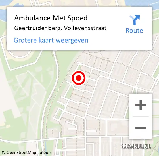 Locatie op kaart van de 112 melding: Ambulance Met Spoed Naar Geertruidenberg, Vollevensstraat op 26 januari 2018 17:31