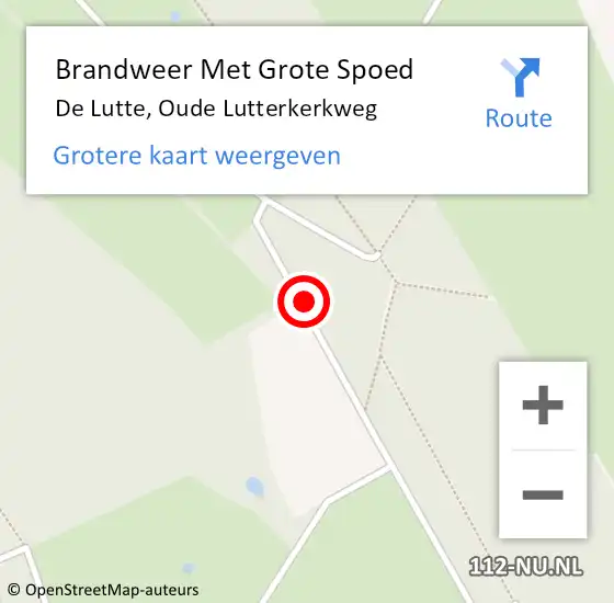 Locatie op kaart van de 112 melding: Brandweer Met Grote Spoed Naar De Lutte, Oude Lutterkerkweg op 26 januari 2018 17:35