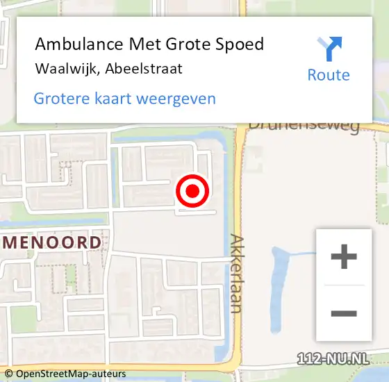 Locatie op kaart van de 112 melding: Ambulance Met Grote Spoed Naar Waalwijk, Abeelstraat op 26 januari 2018 17:51