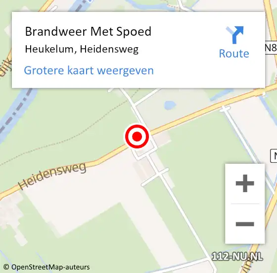 Locatie op kaart van de 112 melding: Brandweer Met Spoed Naar Heukelum, Heidensweg op 26 januari 2018 19:46