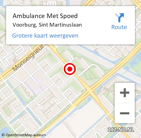 Locatie op kaart van de 112 melding: Ambulance Met Spoed Naar Voorburg, Sint Martinuslaan op 26 januari 2018 19:48