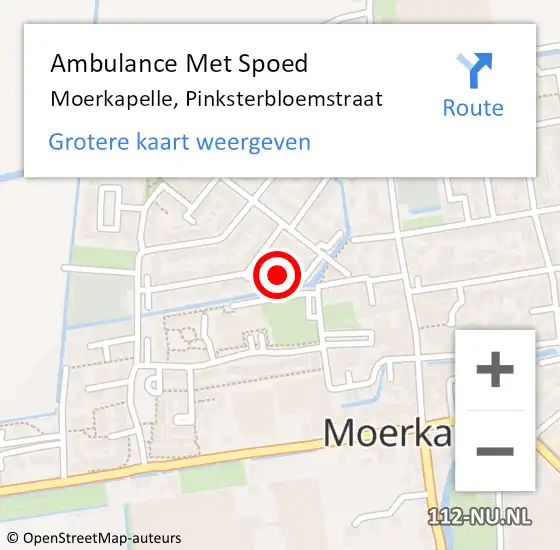 Locatie op kaart van de 112 melding: Ambulance Met Spoed Naar Moerkapelle, Pinksterbloemstraat op 26 januari 2018 20:13