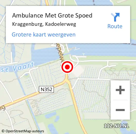 Locatie op kaart van de 112 melding: Ambulance Met Grote Spoed Naar Kraggenburg, Kadoelerweg op 26 januari 2018 21:48