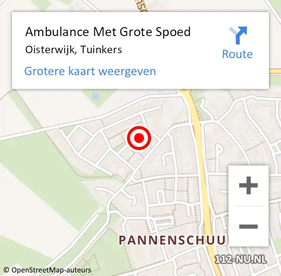 Locatie op kaart van de 112 melding: Ambulance Met Grote Spoed Naar Oisterwijk, Tuinkers op 26 januari 2018 23:11