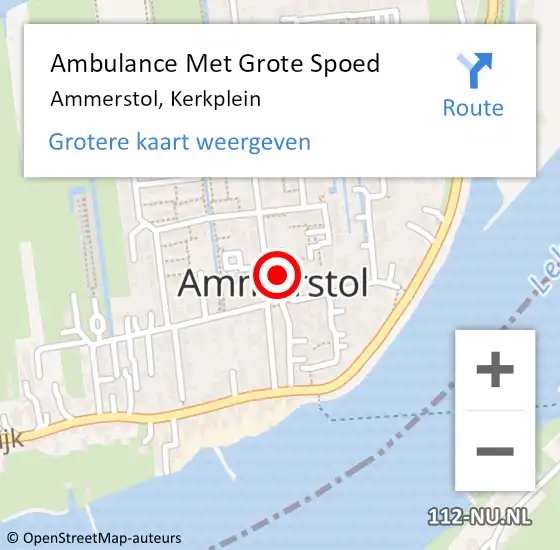 Locatie op kaart van de 112 melding: Ambulance Met Grote Spoed Naar Ammerstol, Kerkplein op 26 januari 2018 23:55