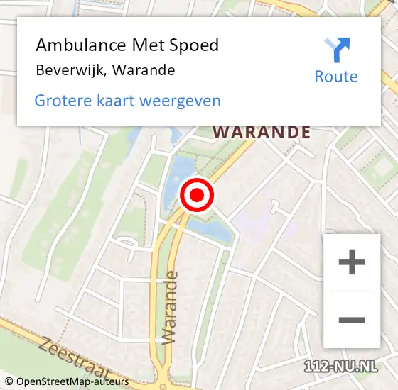 Locatie op kaart van de 112 melding: Ambulance Met Spoed Naar Beverwijk, Warande op 27 januari 2018 06:02