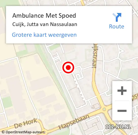 Locatie op kaart van de 112 melding: Ambulance Met Spoed Naar Cuijk, Jutta van Nassaulaan op 27 januari 2018 06:43