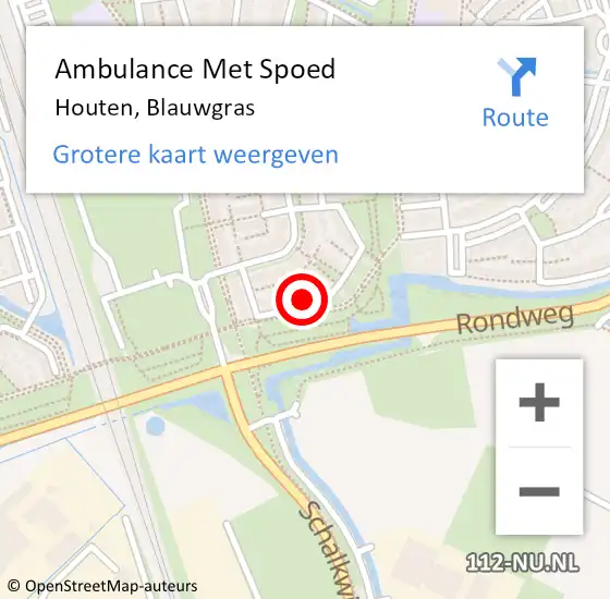 Locatie op kaart van de 112 melding: Ambulance Met Spoed Naar Houten, Blauwgras op 27 januari 2018 07:45