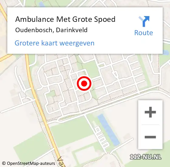 Locatie op kaart van de 112 melding: Ambulance Met Grote Spoed Naar Oudenbosch, Darinkveld op 27 januari 2018 08:01