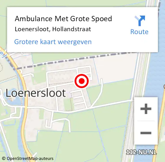 Locatie op kaart van de 112 melding: Ambulance Met Grote Spoed Naar Loenersloot, Hollandstraat op 27 januari 2018 08:53