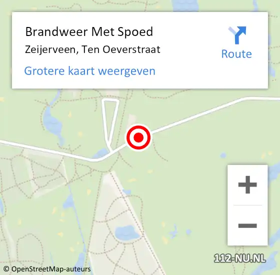 Locatie op kaart van de 112 melding: Brandweer Met Spoed Naar Zeijerveen, Ten Oeverstraat op 27 januari 2018 10:27