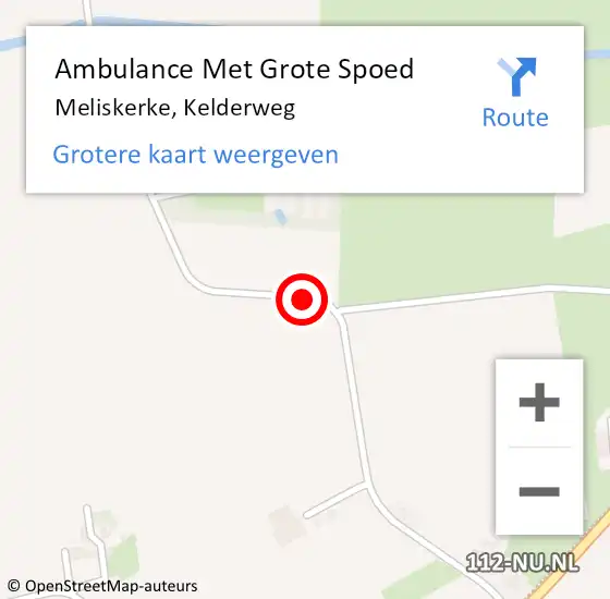 Locatie op kaart van de 112 melding: Ambulance Met Grote Spoed Naar Meliskerke, Kelderweg op 27 januari 2018 11:31