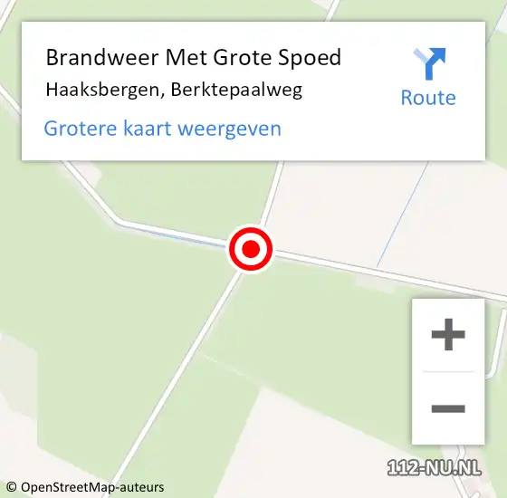 Locatie op kaart van de 112 melding: Brandweer Met Grote Spoed Naar Haaksbergen, Berktepaalweg op 27 januari 2018 11:46