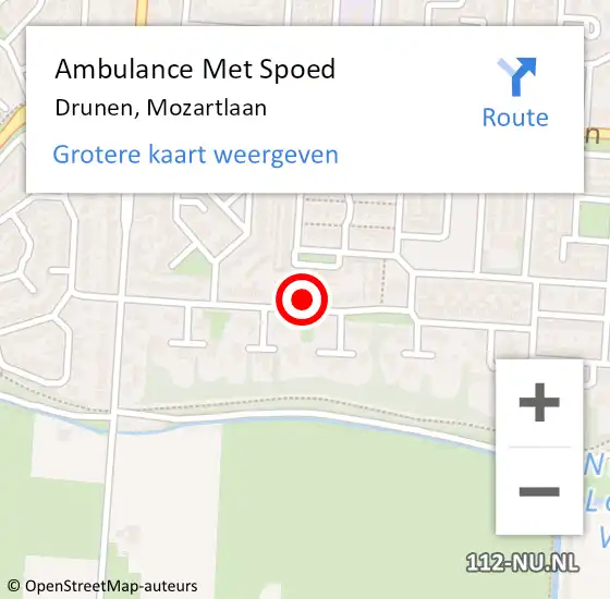 Locatie op kaart van de 112 melding: Ambulance Met Spoed Naar Drunen, Mozartlaan op 27 januari 2018 11:51