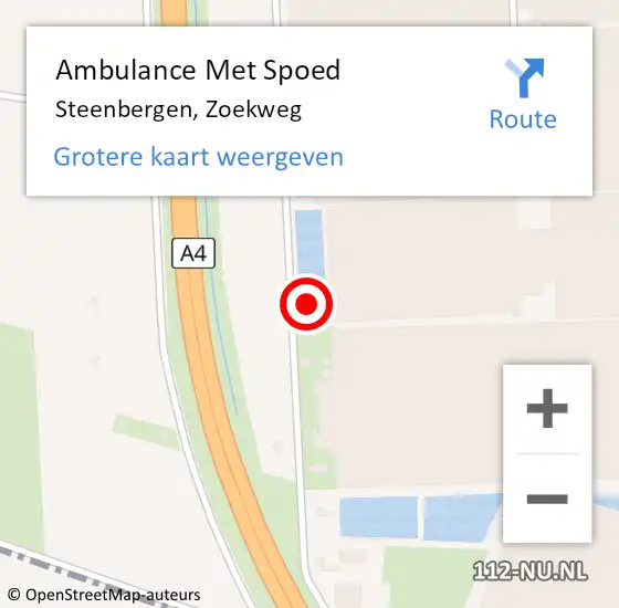 Locatie op kaart van de 112 melding: Ambulance Met Spoed Naar Steenbergen, Zoekweg op 27 januari 2018 15:10