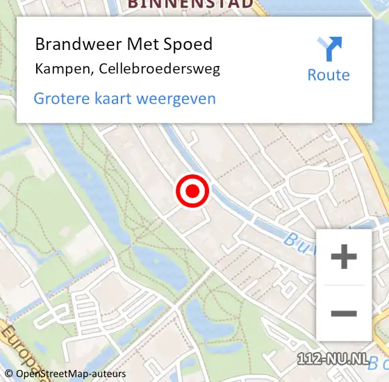 Locatie op kaart van de 112 melding: Brandweer Met Spoed Naar Kampen, Cellebroedersweg op 27 januari 2018 15:23