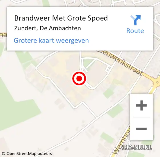 Locatie op kaart van de 112 melding: Brandweer Met Grote Spoed Naar Zundert, De Ambachten op 27 januari 2018 15:56