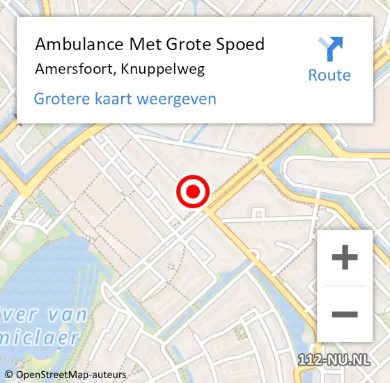 Locatie op kaart van de 112 melding: Ambulance Met Grote Spoed Naar Amersfoort, Knuppelweg op 27 januari 2018 16:52