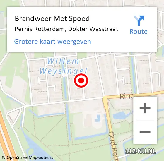 Locatie op kaart van de 112 melding: Brandweer Met Spoed Naar Pernis Rotterdam, Dokter Wasstraat op 27 januari 2018 17:12