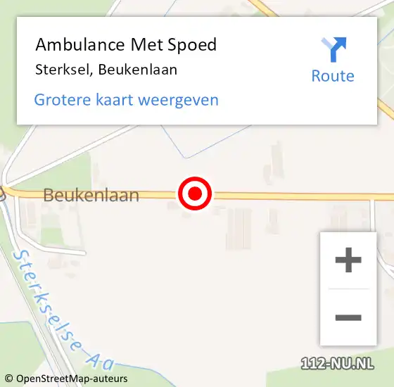 Locatie op kaart van de 112 melding: Ambulance Met Spoed Naar Sterksel, Beukenlaan op 27 januari 2018 17:14