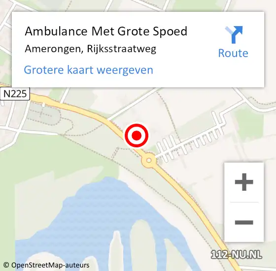 Locatie op kaart van de 112 melding: Ambulance Met Grote Spoed Naar Amerongen, Rijksstraatweg op 27 januari 2018 17:33